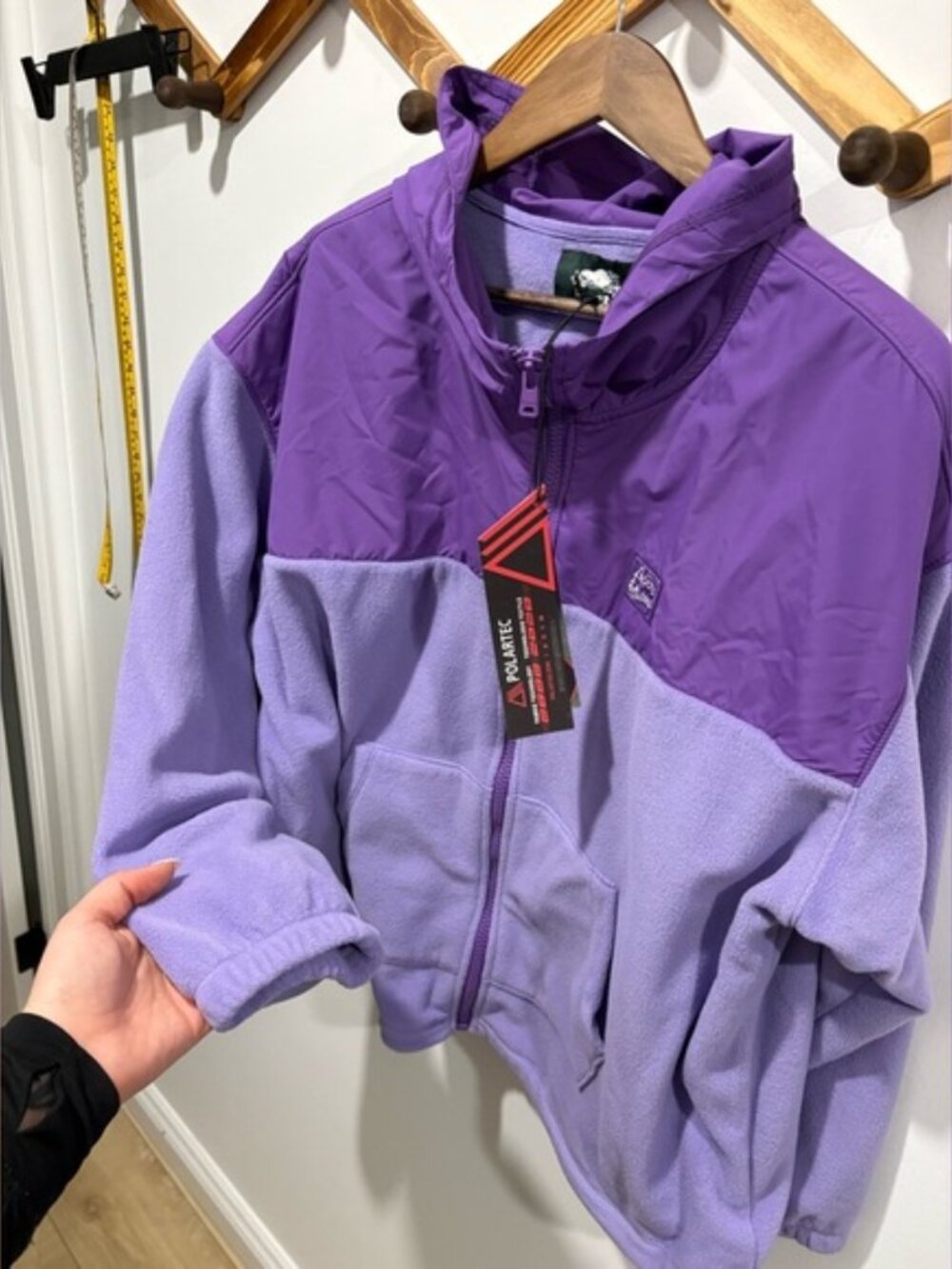 NWT Roots x Polartec Collaboration Two-Tone Purple Fleece Jacket Hoodie - Picture 2 of 10